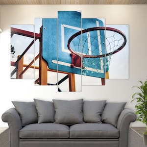 Vintage Basketball Wall Art, Basketball Canvas Print