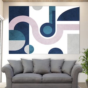 Modern Abstract Art Decor, Canvas, Geometric Abstract Art, Minimalist Wall Decor, Geometric Wall Art