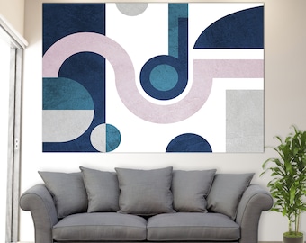 Modern Abstract Art Decor, Canvas, Geometric Abstract Art, Minimalist Wall Decor, Geometric Wall Art