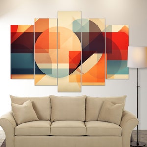 Modern Abstract Art Decor, Boho Stule Canvas, Geometric Abstract Art, Minimalist Wall Decor, Geometric Wall Art,Boho Wall Decor