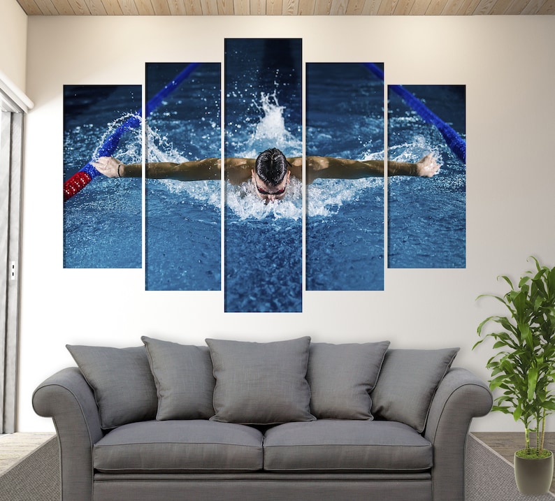 Swimming Wall Art Swimming Canvas Print Water Pool Swimming Etsy