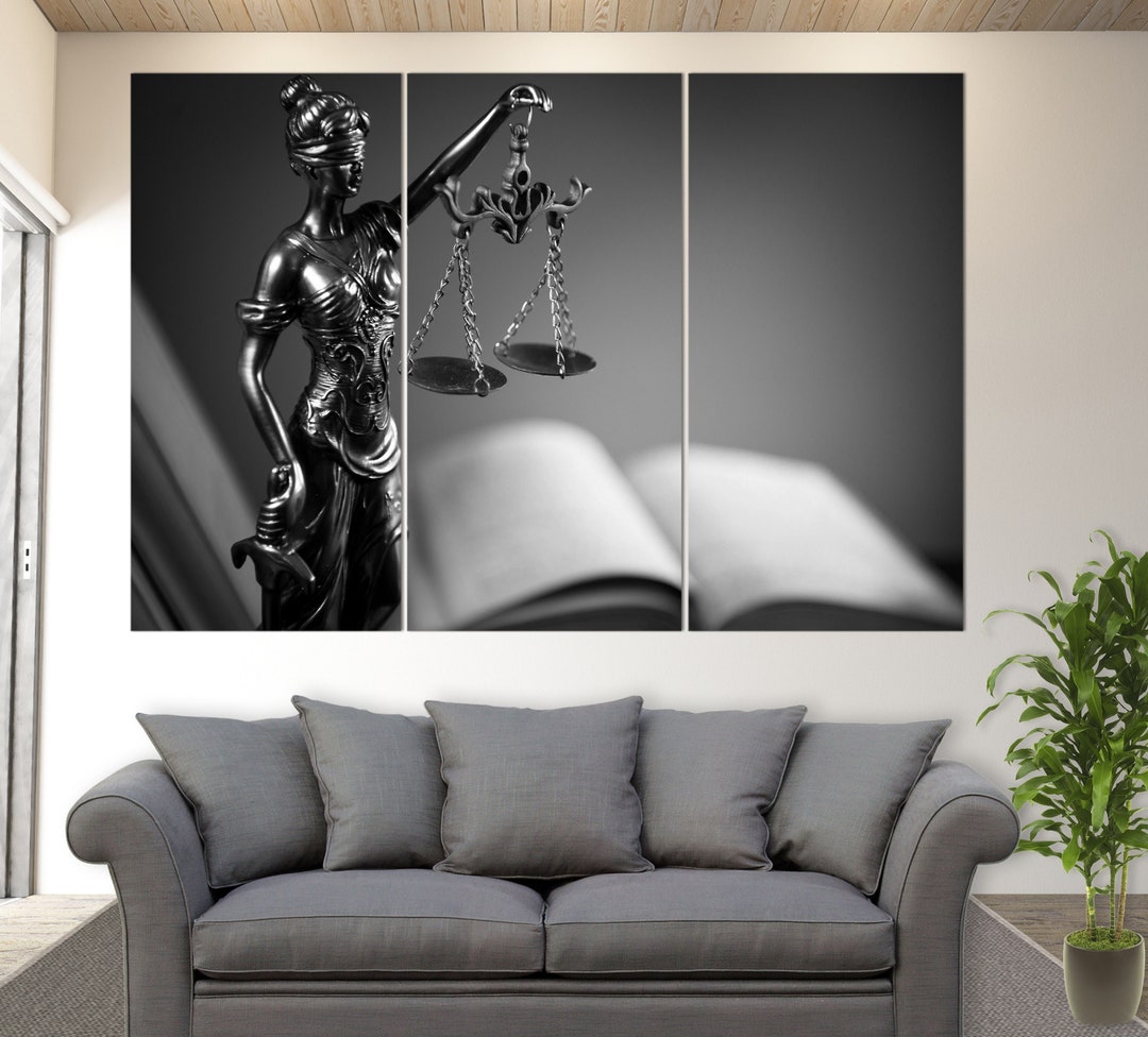 Lawyer Office Decor, Lady Justice Canvas Print, Lawyer Gift, Judge Gift ...