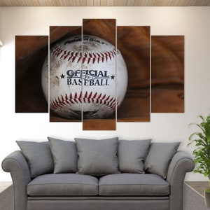 Baseball Canvas Print, Vintage Baseball Wall Art