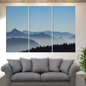 Fog Over Mountains Canvas Print, Salève, Beaumont, France Wall Art, Nature Wall Decor