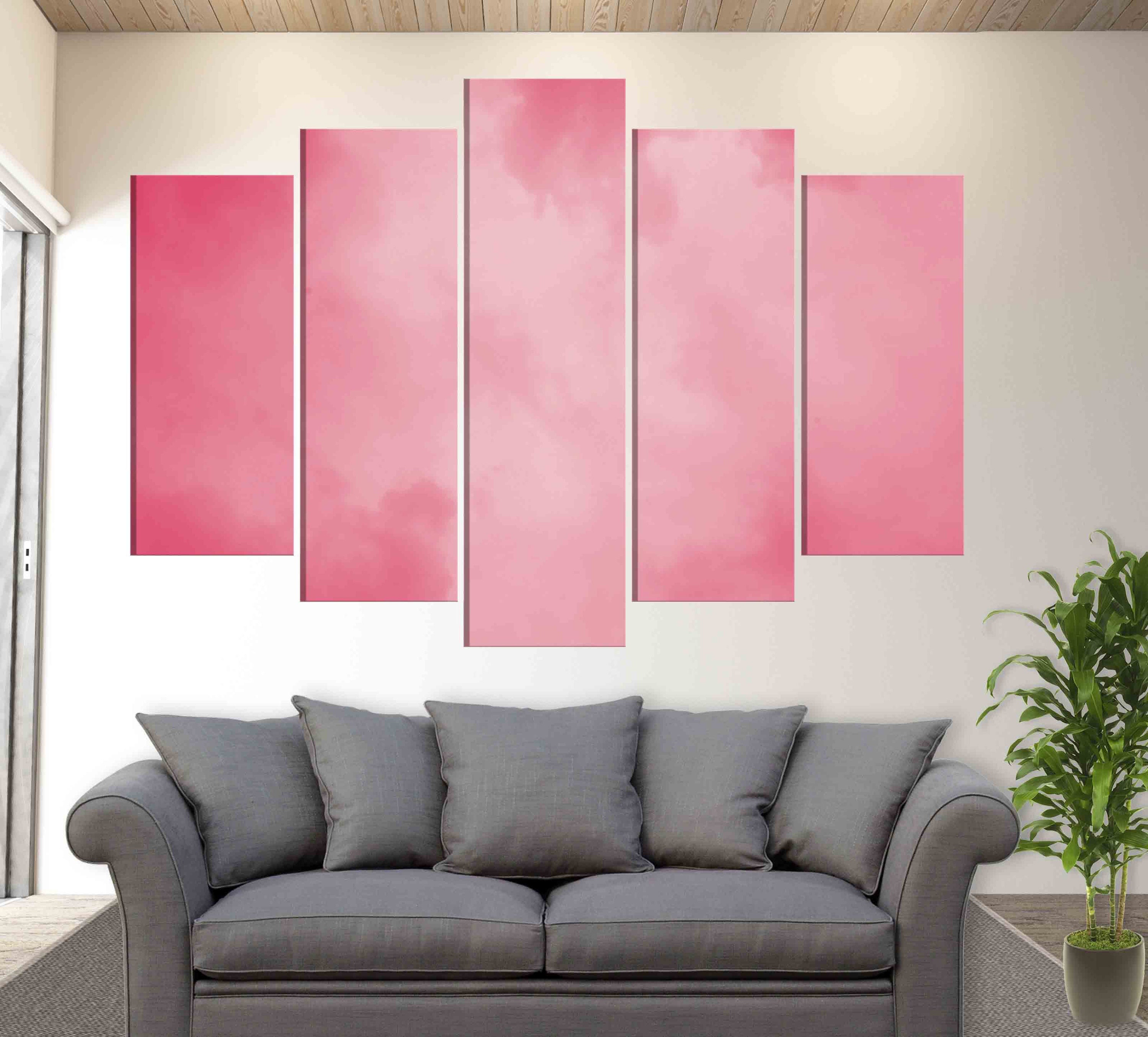 Abstract Pink Canvas Wall Art Pink Clouds Canvas Print Pink Etsy UK