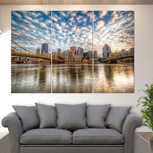 Pittsburgh Wall Art, Pittsburgh Skyline, Pittsburgh Canvas Print, Pennsylvania Wall Art