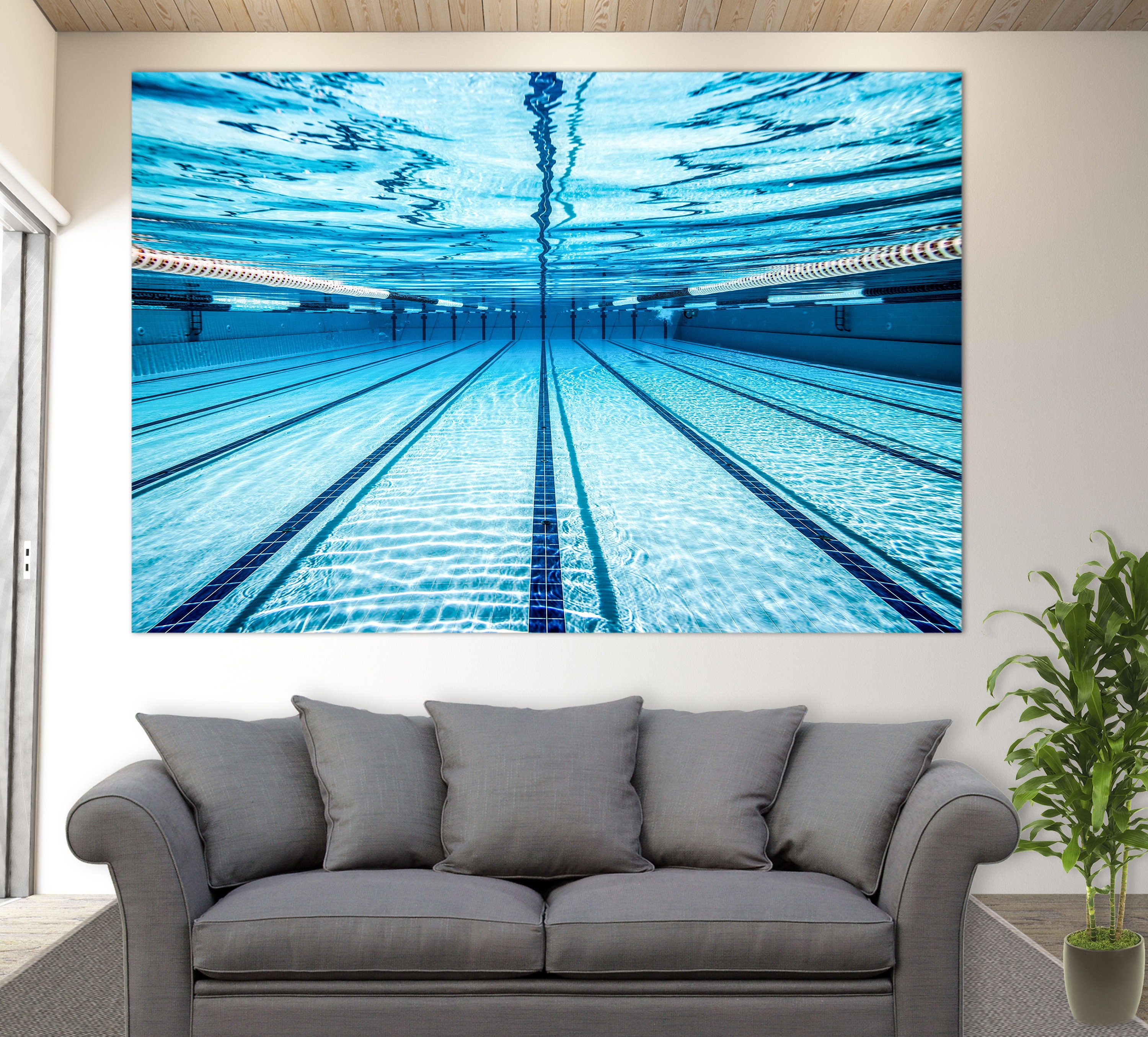 Swimming Pool Canvas Print Swimming Wall Art Swimming Canvas Etsy
