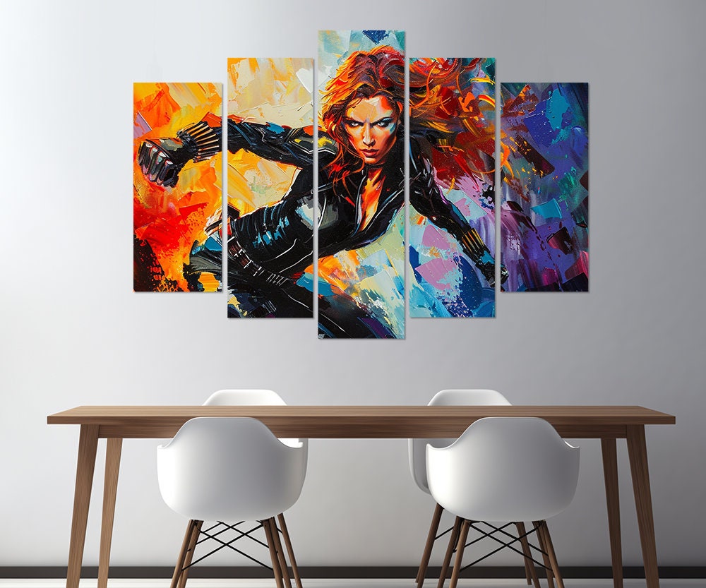 Black Widow Canvas Print, Black Widow Painting, Avengers Wall Art ...