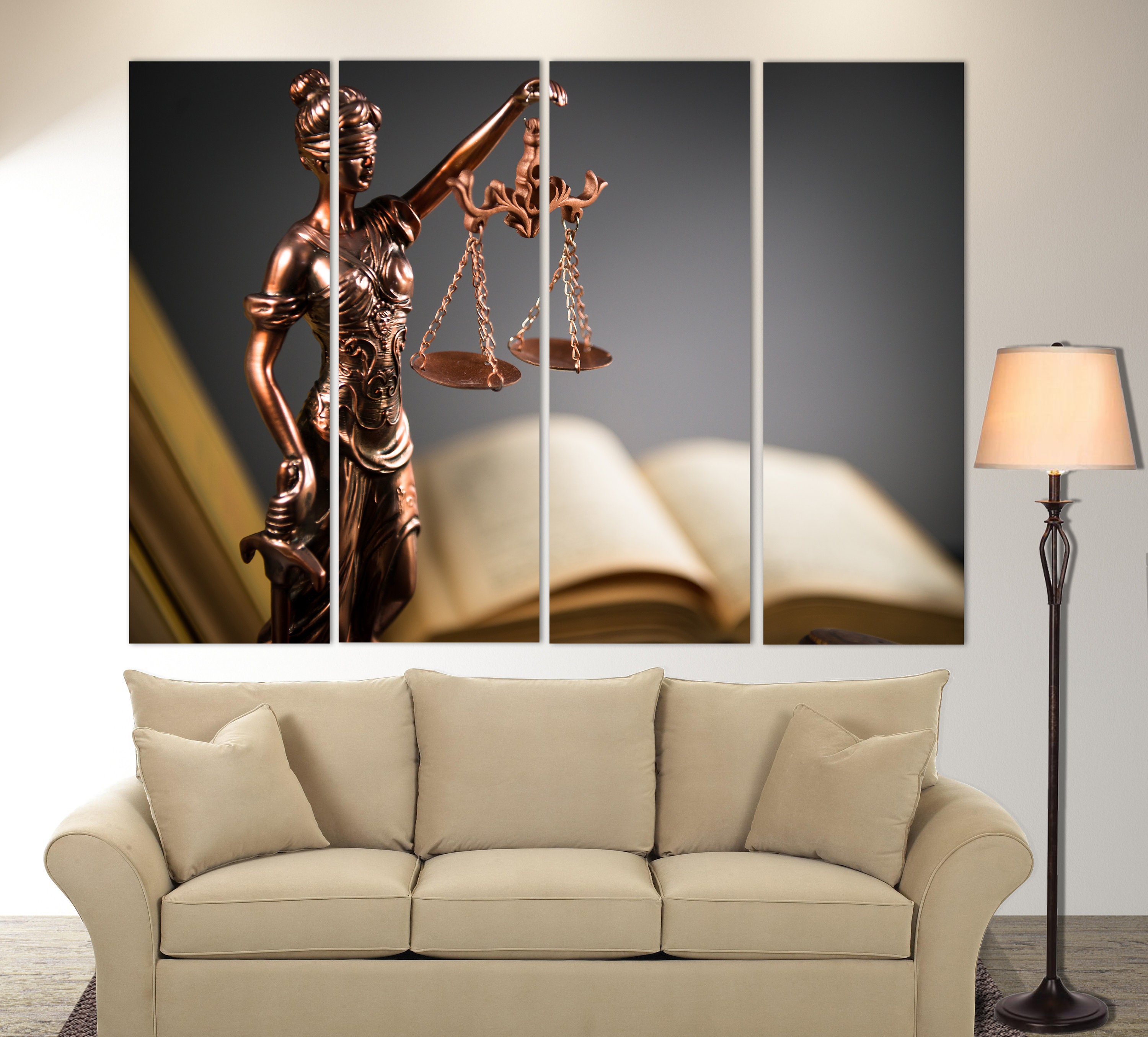 Lawyer Office Decor, Lady Justice Canvas Print, Lawyer Gift, Judge Gift ...