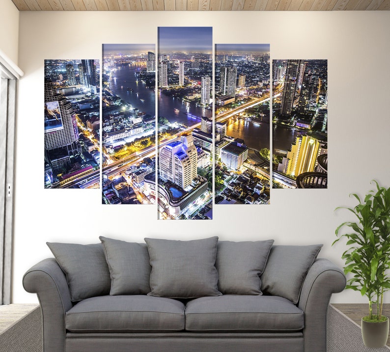 Bangkok Skyline Bangkok Canvas Art Thailand Canvas Print Etsy