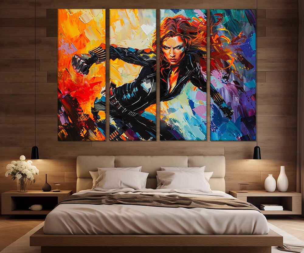 Black Widow Canvas Print, Black Widow Painting, Avengers Wall Art ...