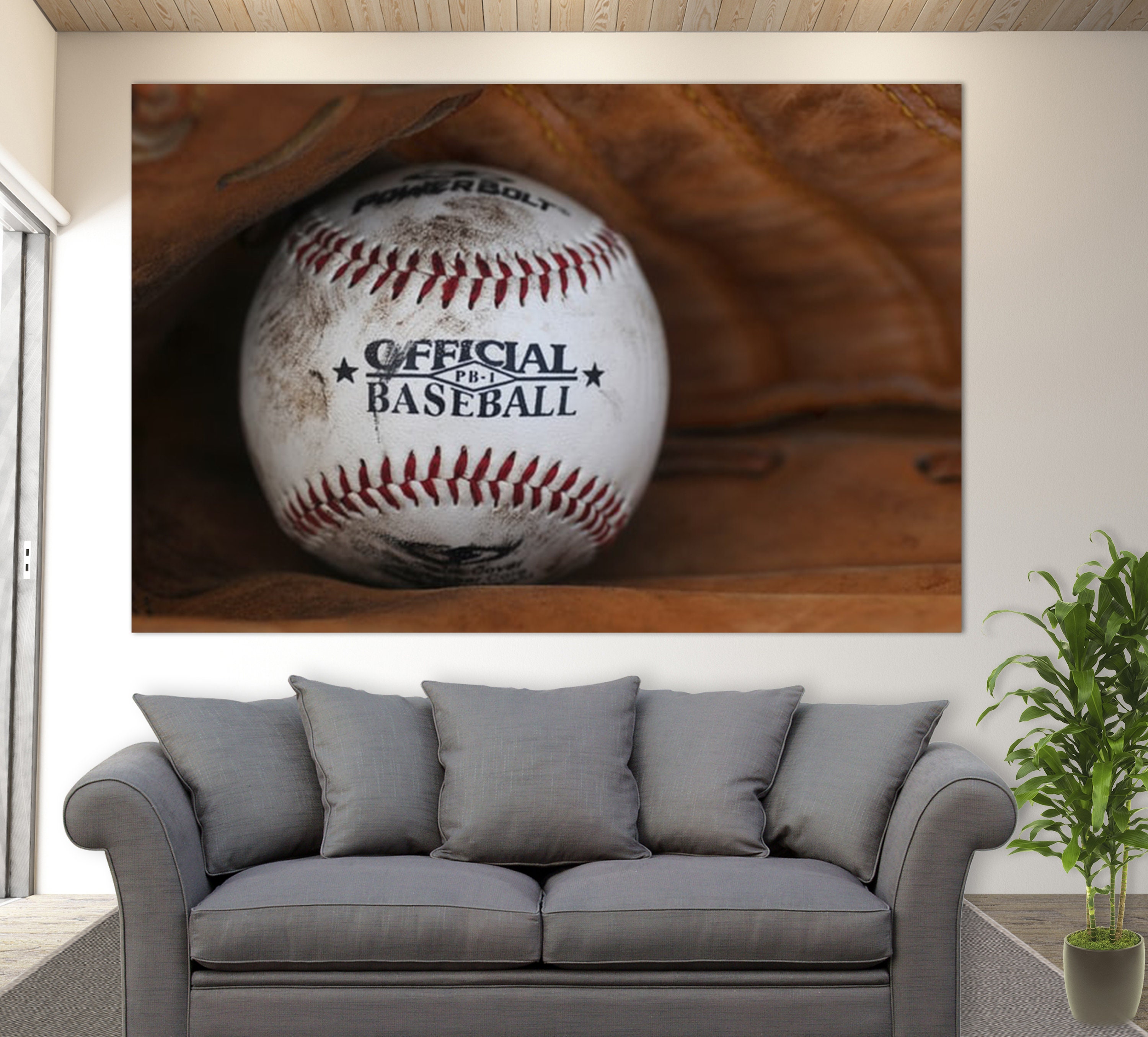 Baseball Canvas Print Vintage Baseball Wall Art Etsy UK