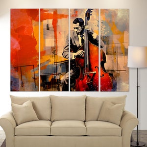 Abstract Jazz Wall Art, Music Decor, Musician Gift, Jazz Canvas Print, Blues Music Canvas Art, Jazz Club Wall Art