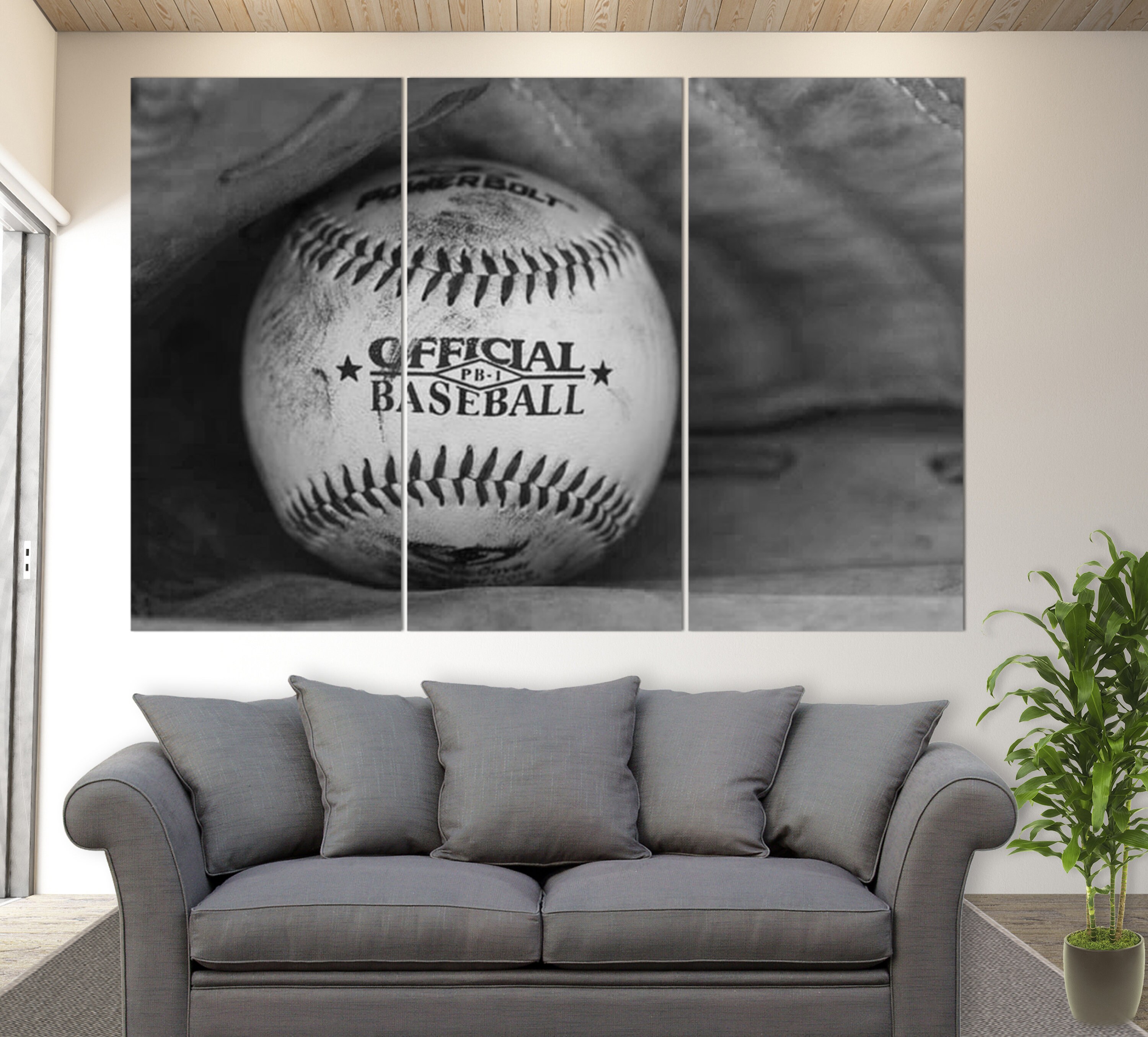 Baseball Canvas Print Vintage Baseball Wall Art Etsy UK