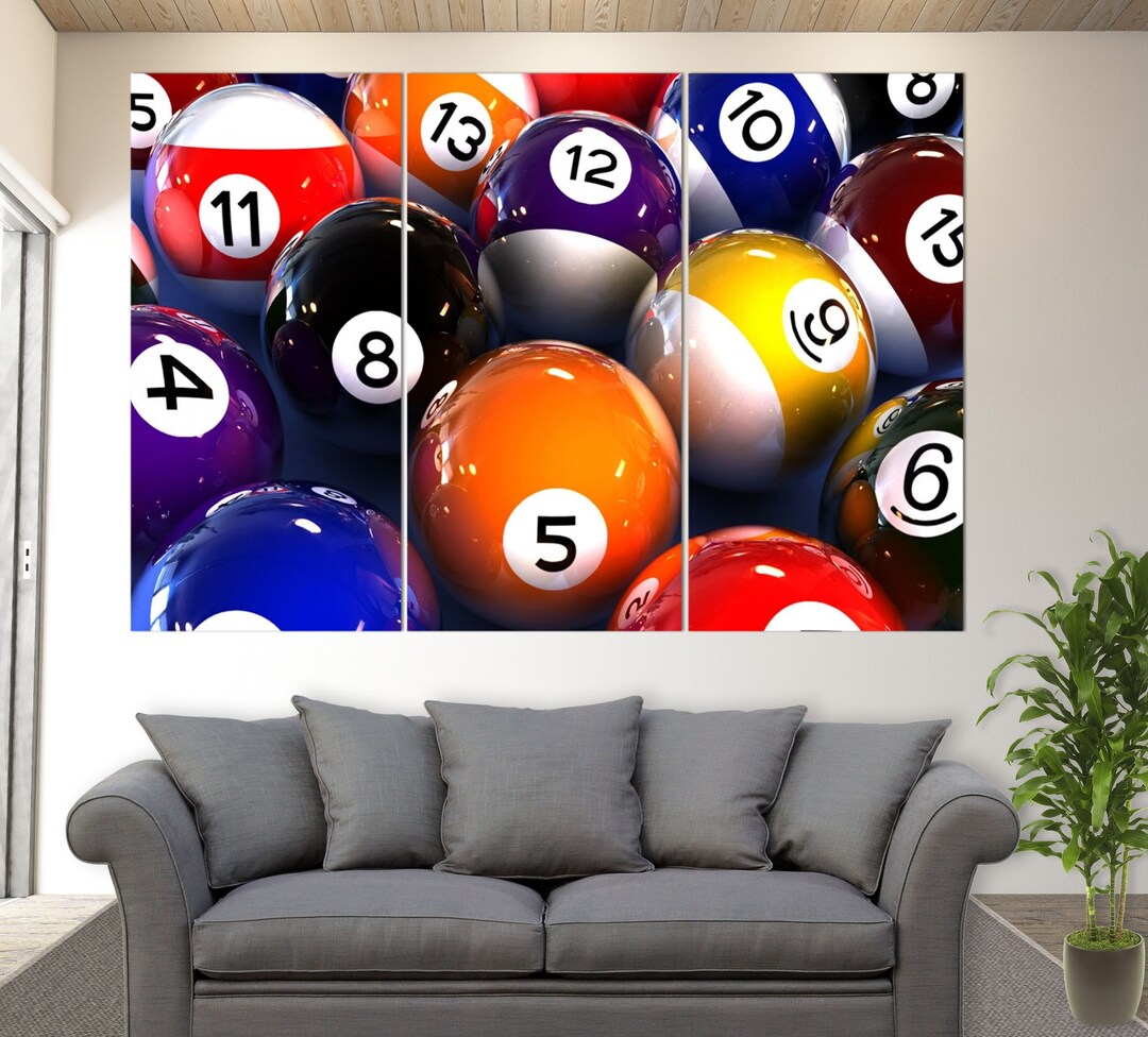 Billiards Wall Art, Billiard Balls Canvas Print, Billiards Canvas Art