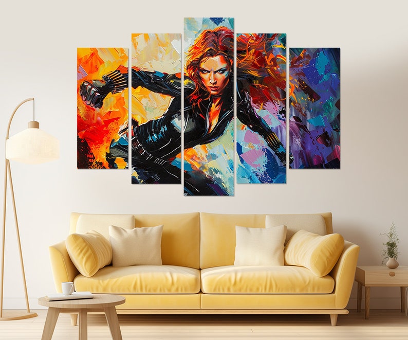 Black Widow Canvas Print, Black Widow Painting, Avengers Wall Art ...