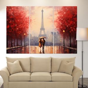 Paris Canvas Print, Paris Wall Art, Romantic Canvas Art, France Painting, Romantic Gift
