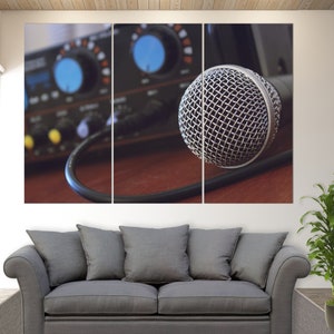 Microphone Canvas Print, Music Wall Art, Radio Wall Art