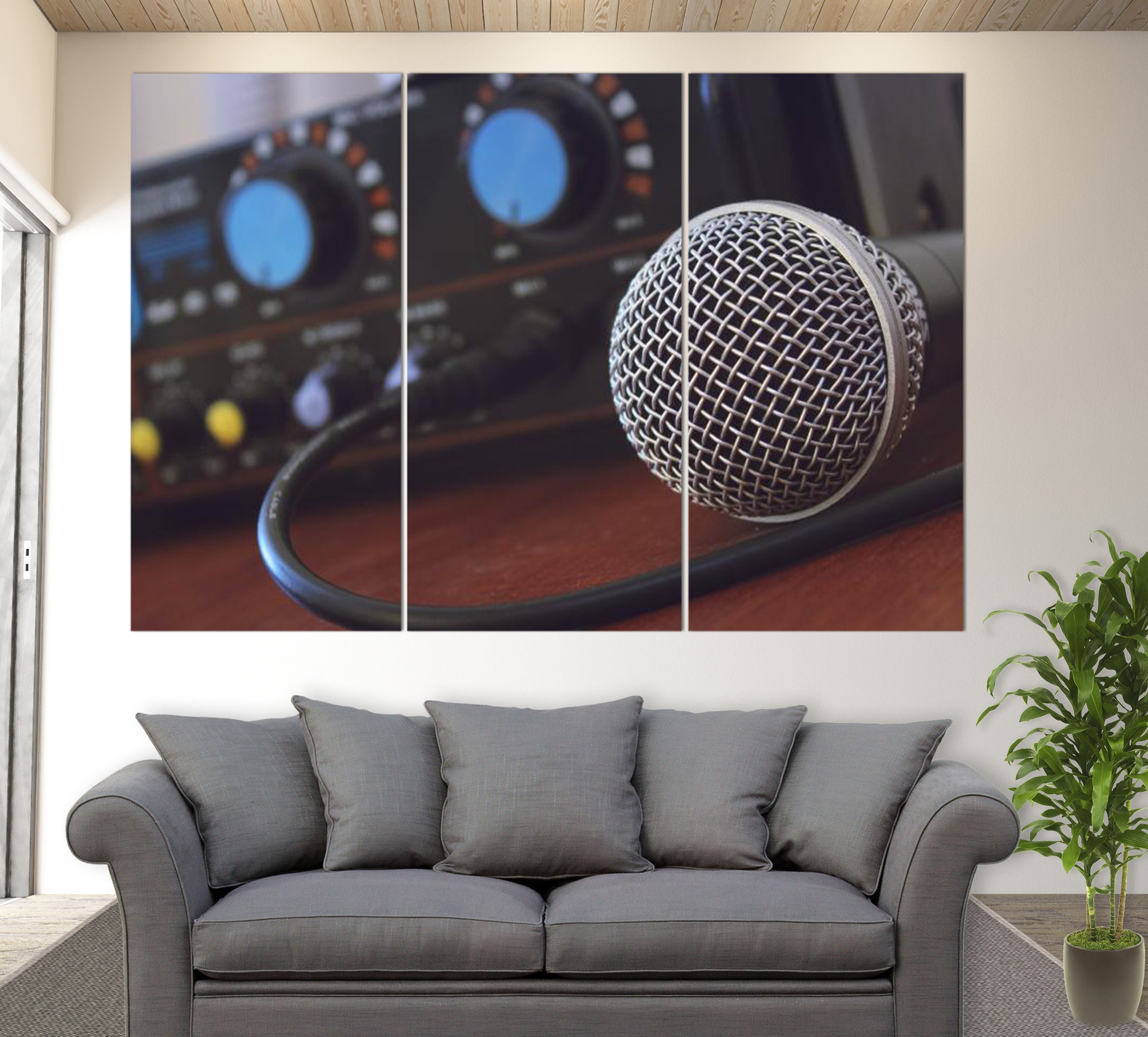 Microphone Canvas Print, Music Wall Art, Radio Wall Art Etsy