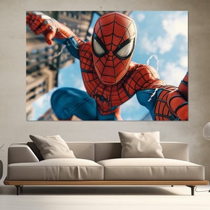 Spider-Man Canvas Print, Spiderman Wall Art, Comics Canvas Art, Spider-Man Poster, Game Room Decor, Spiderman Fan Gift