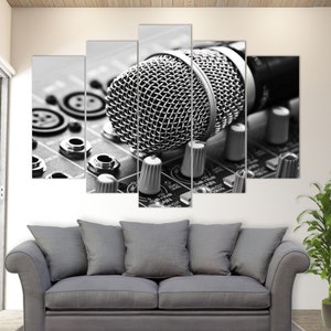 Microphone Canvas Print, Music Wall Art, Radio Wall Art