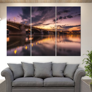 Budapest Canvas Wall Art, Budapest Bridge Wall Art, Hungary Canvas Print