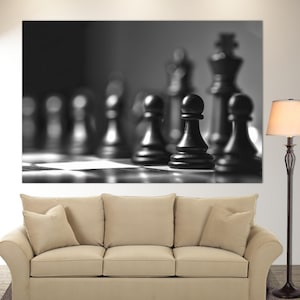 Chess Wall Art, Black And White Chess Canvas Print