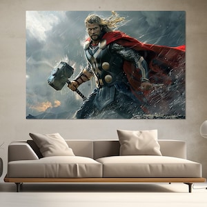 Avengers Wall Art, Thor Canvas Print, Thor Painting, Avengers Canvas Art, Thor Poster, Superhero Poster, Thor Fan Gift, Thor Print