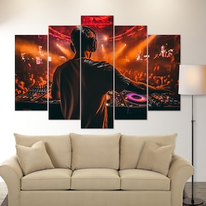 Dj Mixer Canvas Print, Dj Gift, Night Club Wall Decor, Dj Wall Art, Night Club Print, Disco Decor, Dj Birthday Gift, Nightlife Wall Art