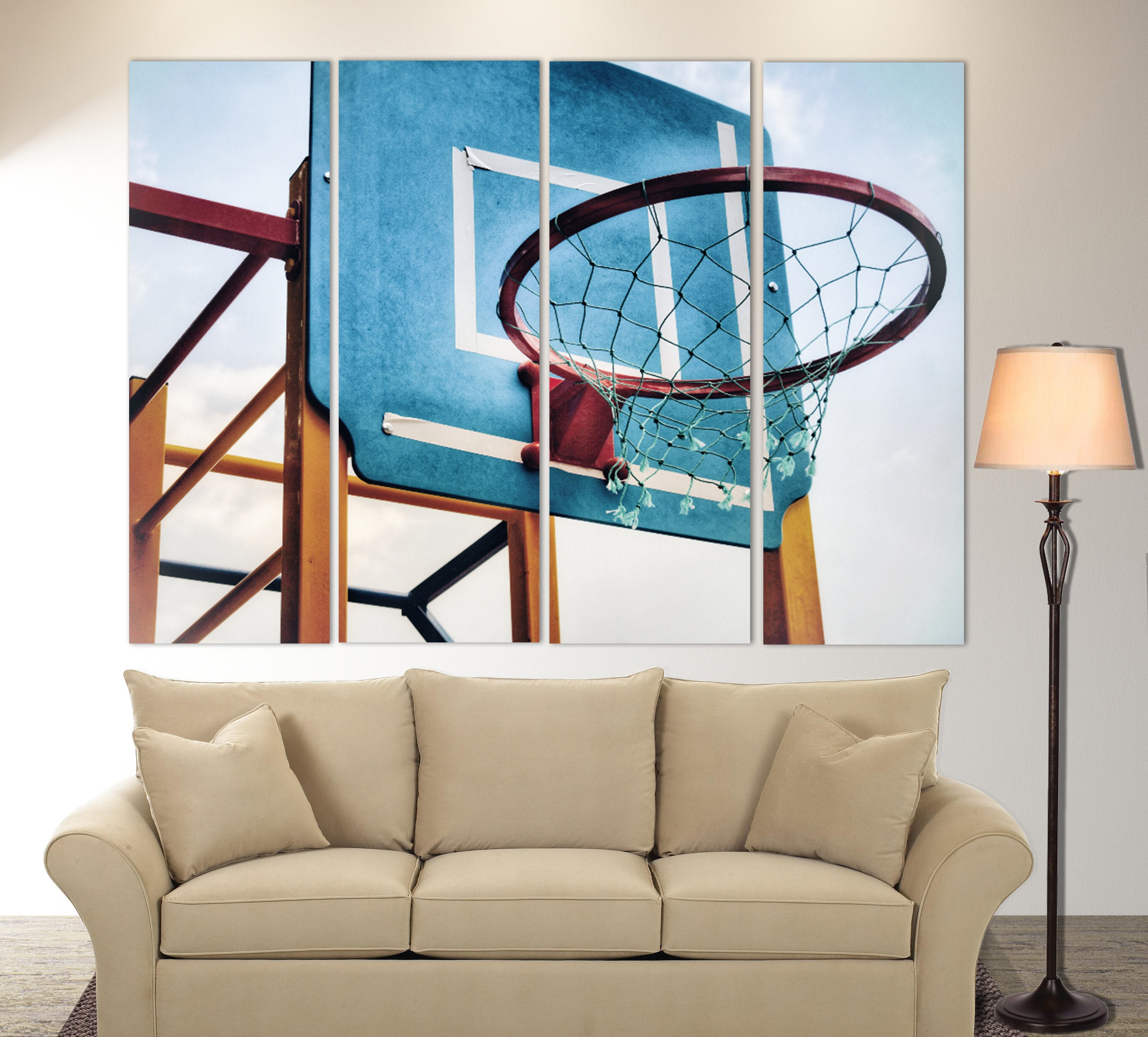 Vintage Basketball Wall Art Basketball Canvas Print Etsy
