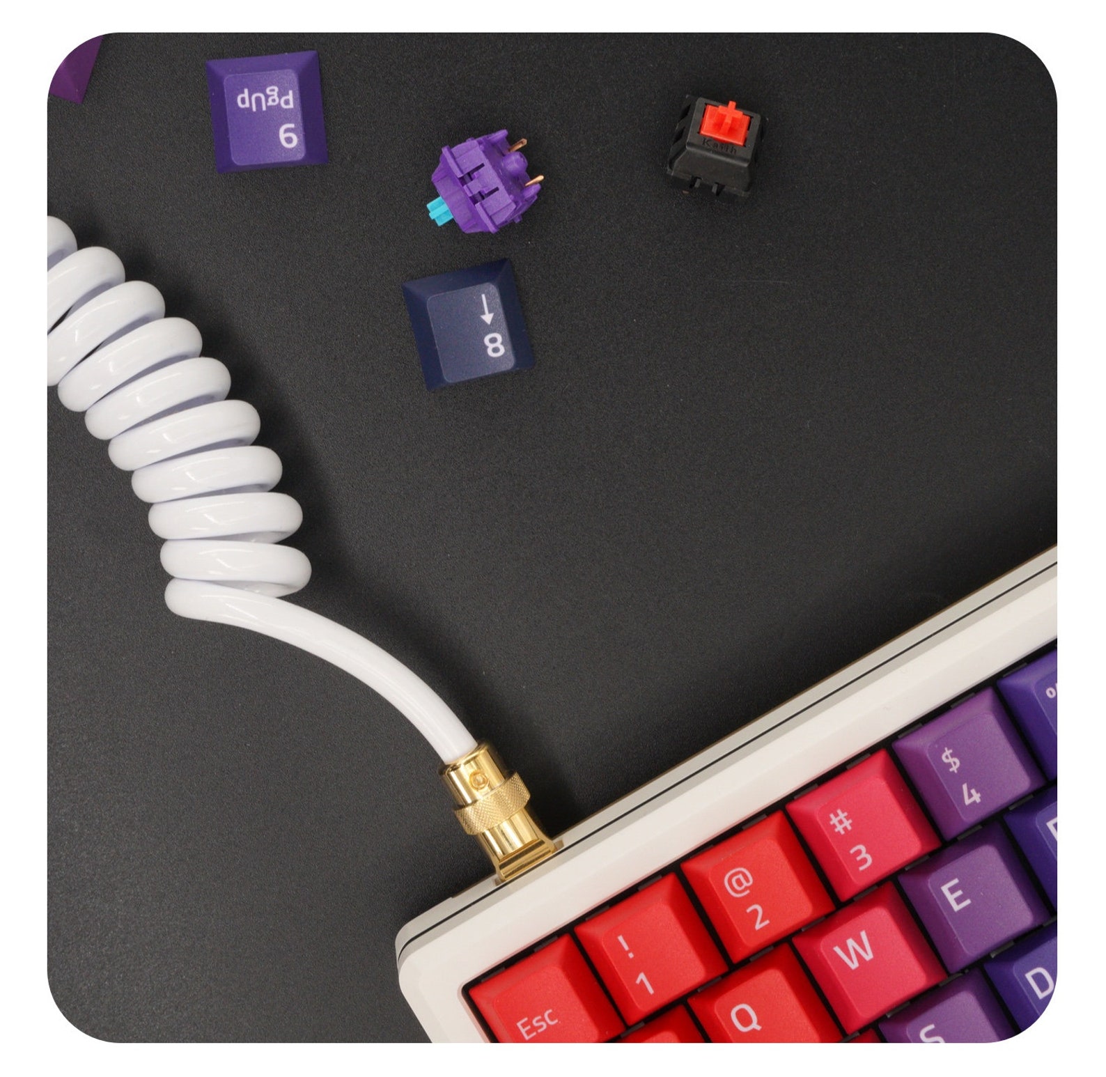 Keyboard cable Coiled cable Custom cable Detachable USB C Etsy