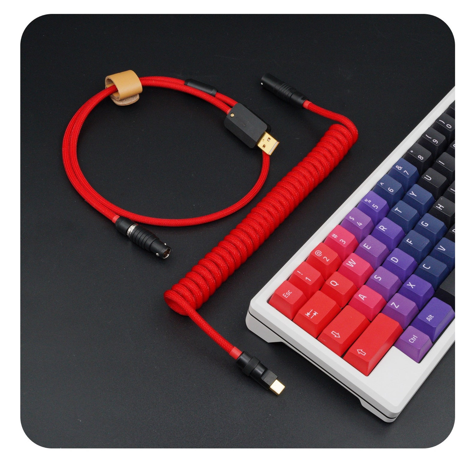 Coiled cable keyboard cable Custom Aviator USBC cable Etsy