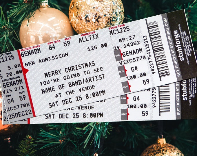 Custom Concert Ticket - Fully Customizable - Ticketmaster Fake Concert Ticket Stub Souvenir Christmas Gift Bookmark Personalized Memorabilia