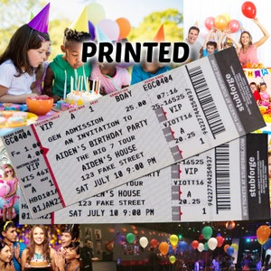 GEDRUCKTE kundenspezifische Kindergeburtstags-Party Einladung Konzertkarte - physischer personalisierter Ticketmaster-Art-Einschreiben-Stub laden Partei-Gastgeschenke ein