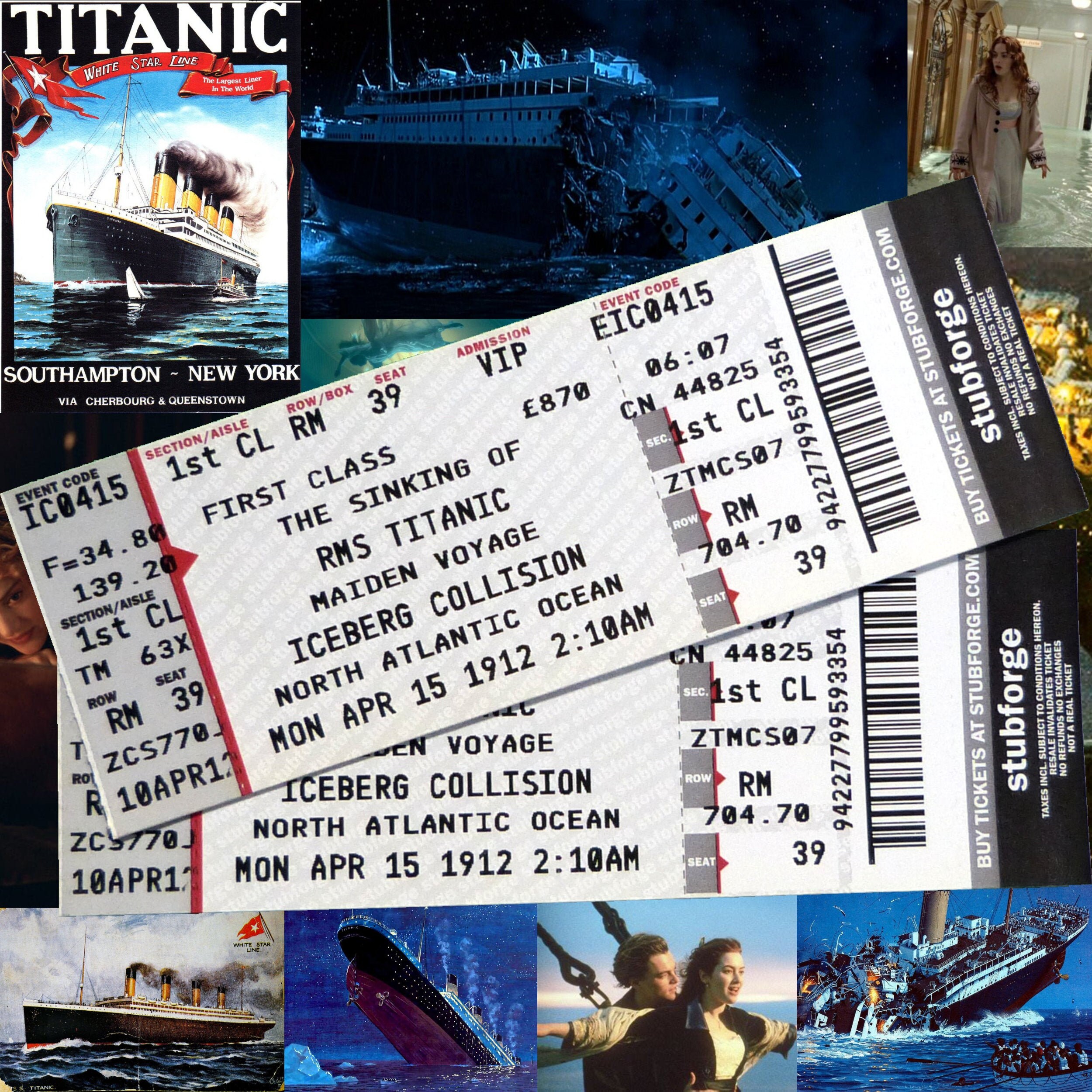 The Titanic Cruise Ticket Ticketmaster Style Ticket Stub Etsy