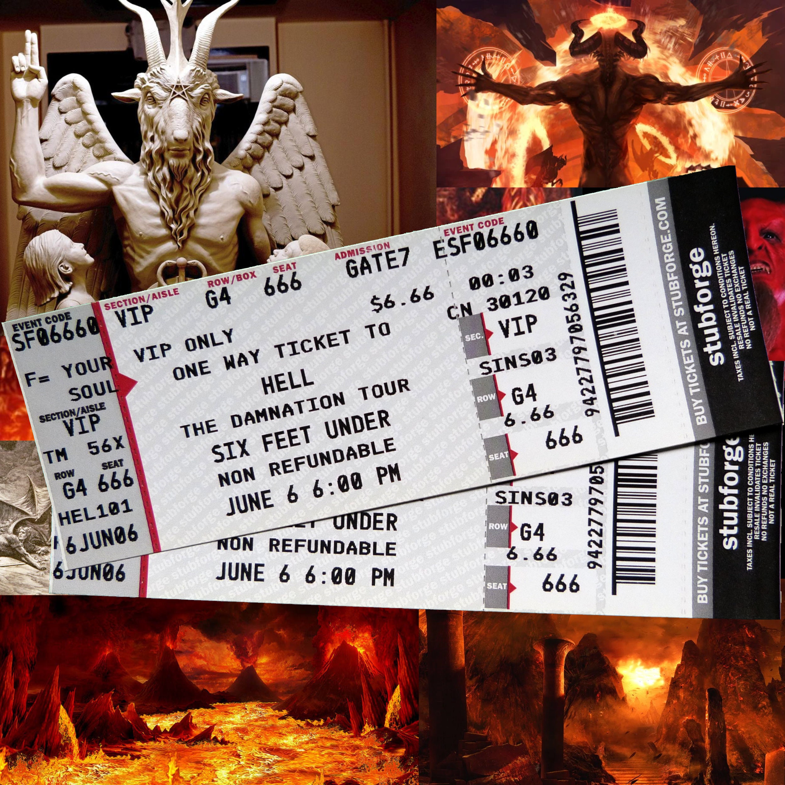 One Way Ticket to Hell Novelty Event Ticket Ticketmaster Etsy