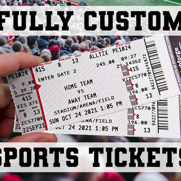 Custom Sports Ticket Stub Etsy