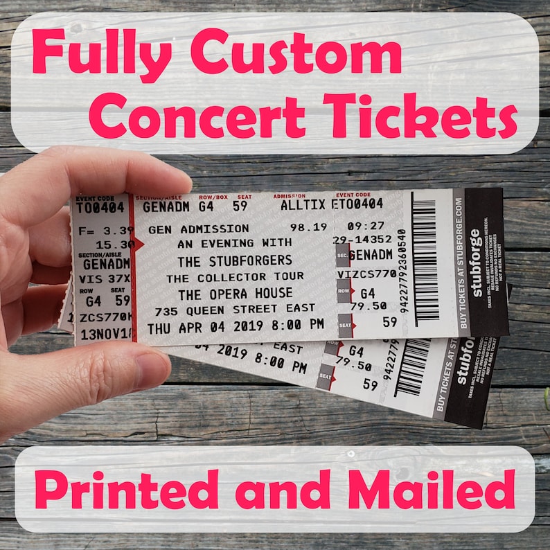 Custom Concert Ticket - Fully Customizable - Ticketmaster Fake C