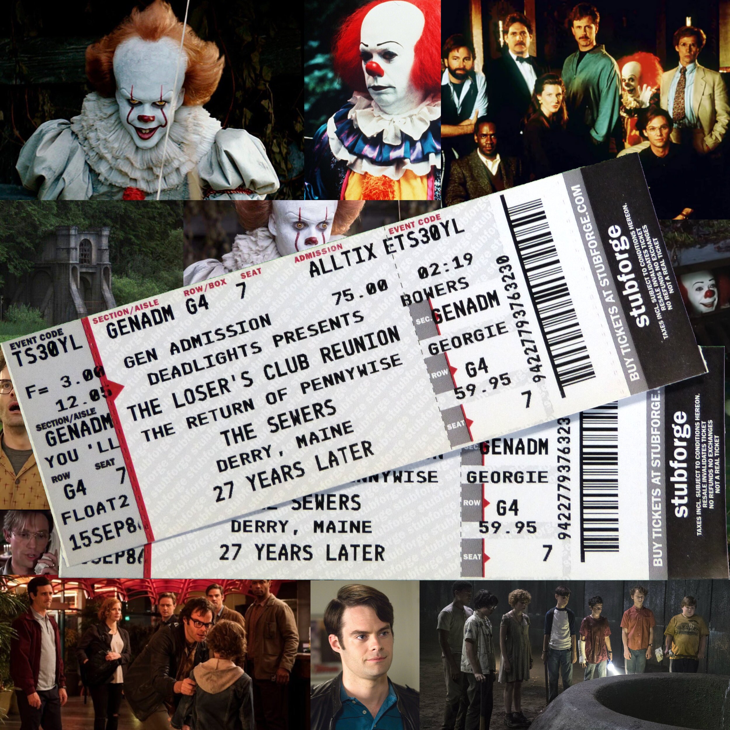 It Pennywise The Loser&#39;s Club Reunion Ticket - Novelty Event Ticket - Bookmark Stephen King Horror Derry Maine Deadlight You&#39;ll Float Too