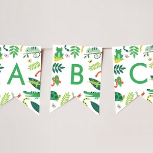 Reptile Bunting, Reptile Party Bunting, Reptile Birthday Bunting, Custom Reptile Bunting, Editable Reptile Bunting, Reptile Party Flags, D23