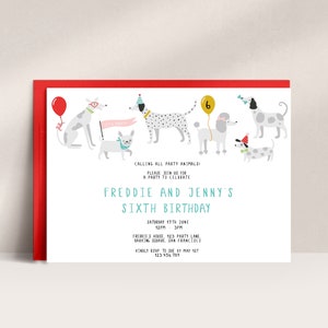 Dog Invitation for Kids Party, Birthday Invite for Dog, Puppy Party, Party Dogs Invitation, Dog Invitation Template, Dog Party Invite, D31