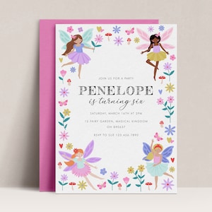 Fairy Birthday Invitation, Fairy Invitation, Fairy Party Invite, Printable Fairy Invite, Editable Fairy Invitation, Pixie Fairy Party, D33