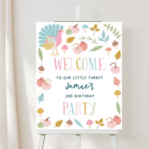 Editable Thanksgiving Party Welcome Sign, Custom Thanksgiving Birthday Sign, Thanksgiving Party Decor, Thanksgiving  Party Welcome Sign, D71