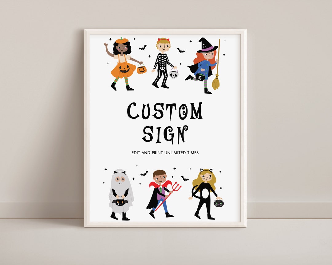 Halloween Costume Party Sign Halloween Party Sign Halloween Etsy