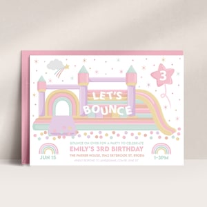 Bouncy Castle Birthday Invitation, Soft Play Invitation, Bounce House Invitation, Ball Pit Party, Jump Invite, Jungle Gym invitation, D57