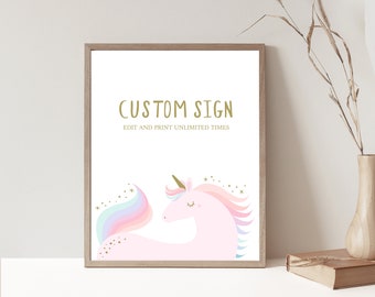 Unicorn Birthday Sign Unicorn Party Favor Sign Unicorn Party Sign Magical Unicorn Party Decor Unicorn Party Food Sign Unicorn Favor Sign D30