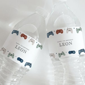 Video Game Water Bottle Label, Editable Gamer Water Bottle Label, Video Game Birthday Party, Kids Gamer Party Decor, Video Game Party, D100