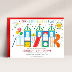 Invitation à une fête au parc, Invitation à un anniversaire sur un terrain de jeu, Invitation à un anniversaire au parc, Invitation à une fête au parc pour enfants, Invitation à une fête en plein air, D32