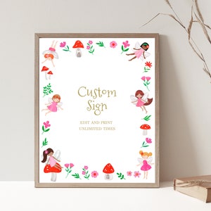Fairy Birthday Sign, Fairy Party Favor Sign, Fairy Party Sign, Fairy Party Decor, Fairy Party Food Sign, Fairy Favor Sign, Fairy Poster, D91