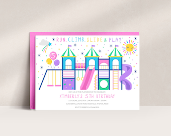 Playground Birthday Invitation, Kids Outdoor Party (Digital Download)